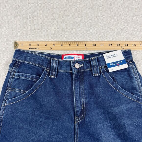 Old Navy 90s Baggy Carpenter Jeans Boy's Painters Pants Reissue Blue Denim NWT - Picture 12 of 16